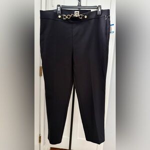 Anne Klein Black Women's Pull-On Pants with Chain